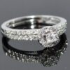 10k White Gold Engagement Ring Set